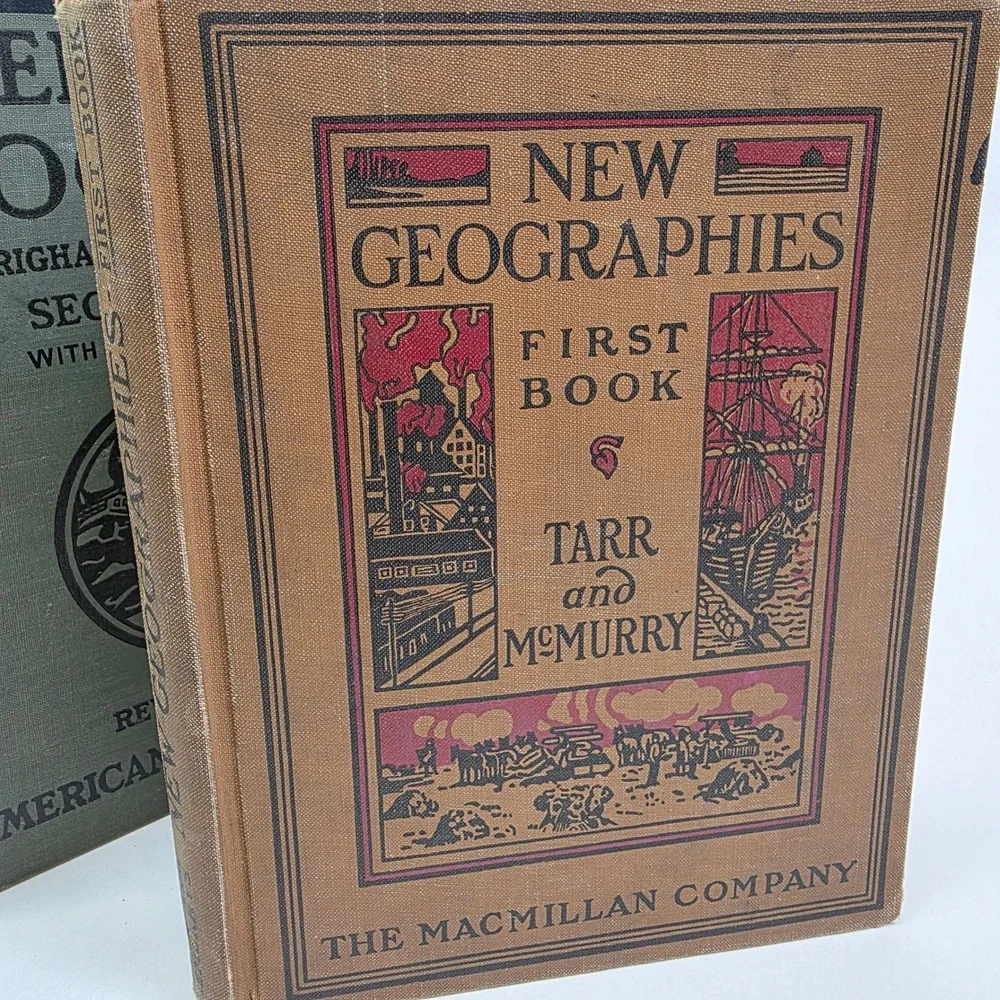 Macmillan‎ American Geography Textbooks 1927, 1934 Set of 2, GUC